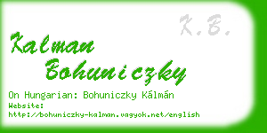 kalman bohuniczky business card